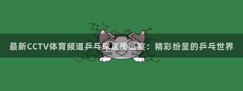 飞速直播体育在线直播：最新CCTV体育频道乒乓球直播盛宴：精彩纷呈的乒乓世界